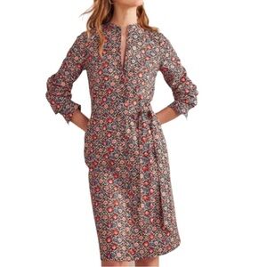 Boden Dress Cotton Collarless Shirdress Cottagecore Prairie Sz 4P